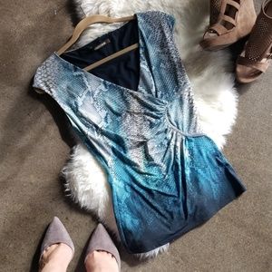 ROBERTO CAVALLI V-NECK SLEEVELESS PRINTED TOP